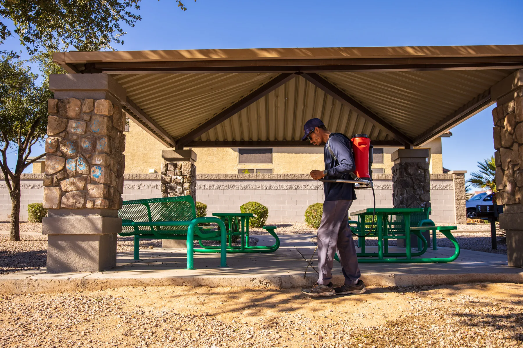 Cummings technician providing professional rodent control service in the East Valley, Arizona